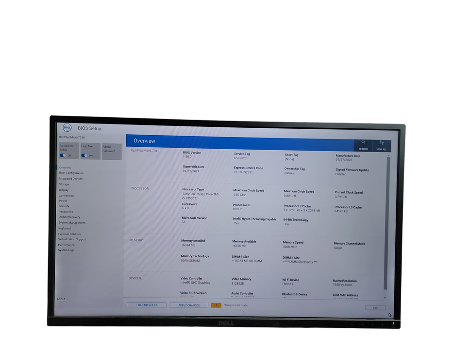 Dell Optiplex Micro 7010 13th Gen  i5 - 13500T 16GB DDR4 Ram NO HDD θ