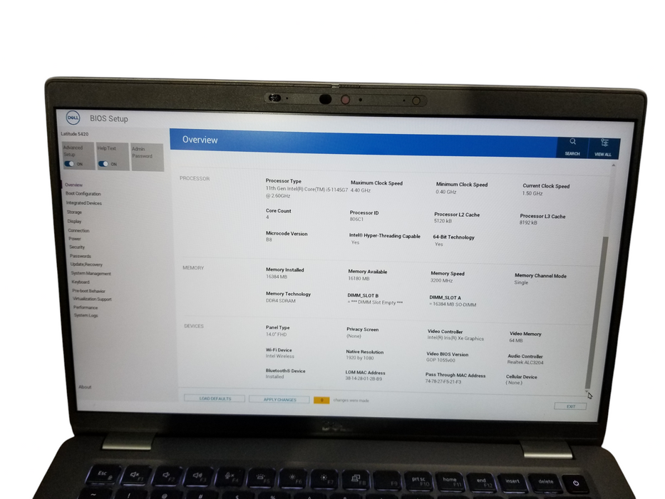 Dell Latitude 5420 TOUCH Intel Core i5-1145G7@2.60GHz, 16GB DDR4 256GB NVMe  Lap200