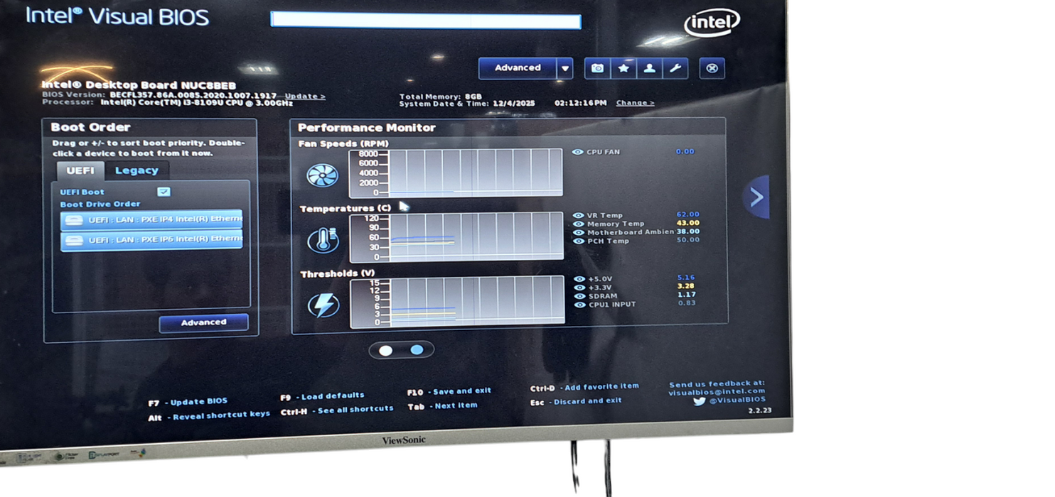 Intel NUC Mini PC BOXNUC8i3BEH1| i3-8109U CPU |8GB DDR4|256GB NVMe