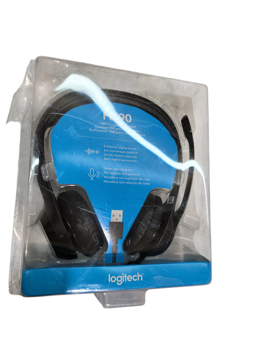 Logitech H390 Wired USB On-Ear Stereo Headphones with Mic