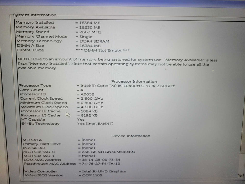 Dell Precision 3551| i5-10400H| 16GB DDR4| Quadro P620 4GB|256GB SSD READ   BudLap