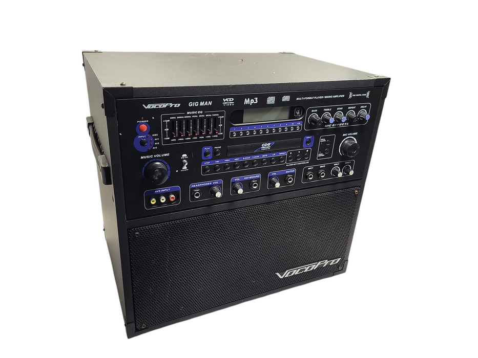 VOCOPRO GIG MAN PLUS PROFESSIONAL KARAOKE SYSTEM MULTI-FORMAT NO REMOTE $