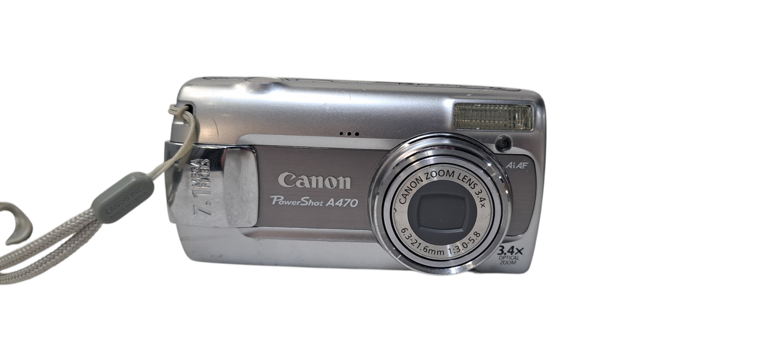 Canon PowerShot A470 Digital Camera Silver 2.5 Display 7.1 MP 3.4x Optical Zo