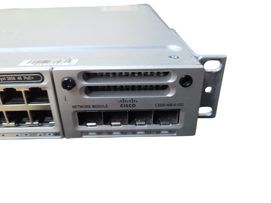 Cisco WS-C3850-48P-S Gigabit PoE Switch w/ C3850-NM-4-10G 1x 715W PSU