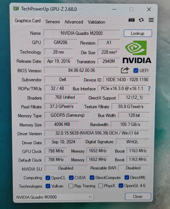 NVIDIA Quadro M2000 4GB GDDR5 Graphics Card | 4x DisplayPort )