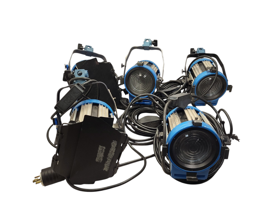 Lot of 5x ARRI 650W Plus Tungsten Fresnel (120-240 VAC) Light READ $