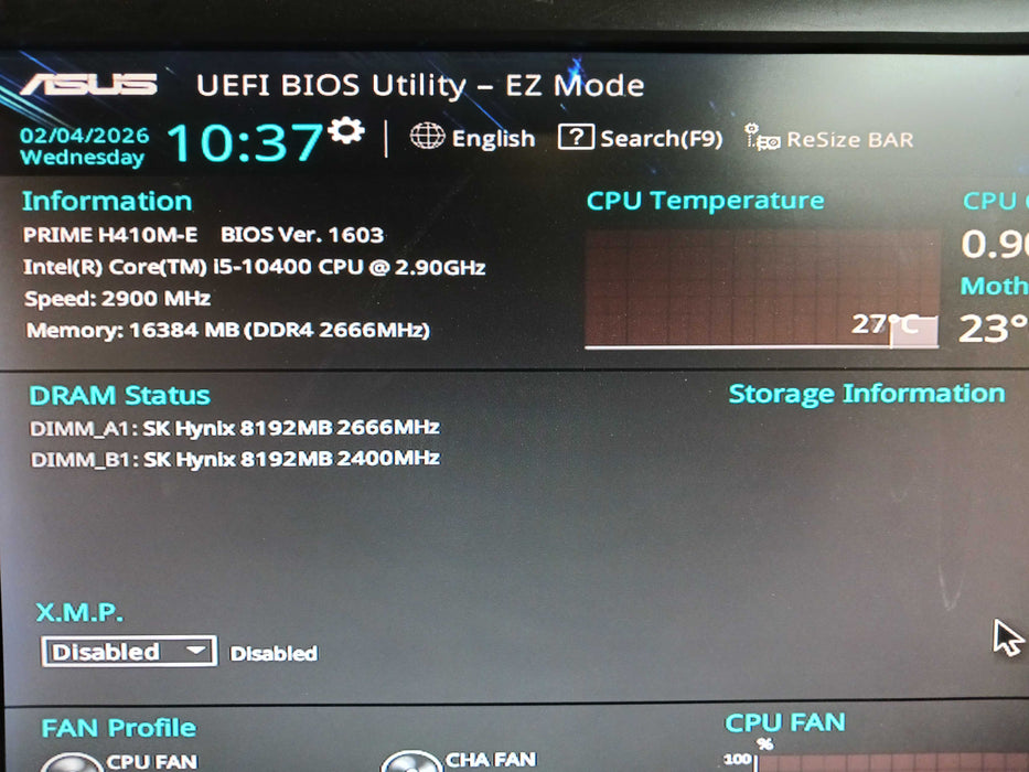 Custom Tower PC Intel i5-10400 @2.9Ghz Asus Prime H410M-E 16GB DDR4 No HDD