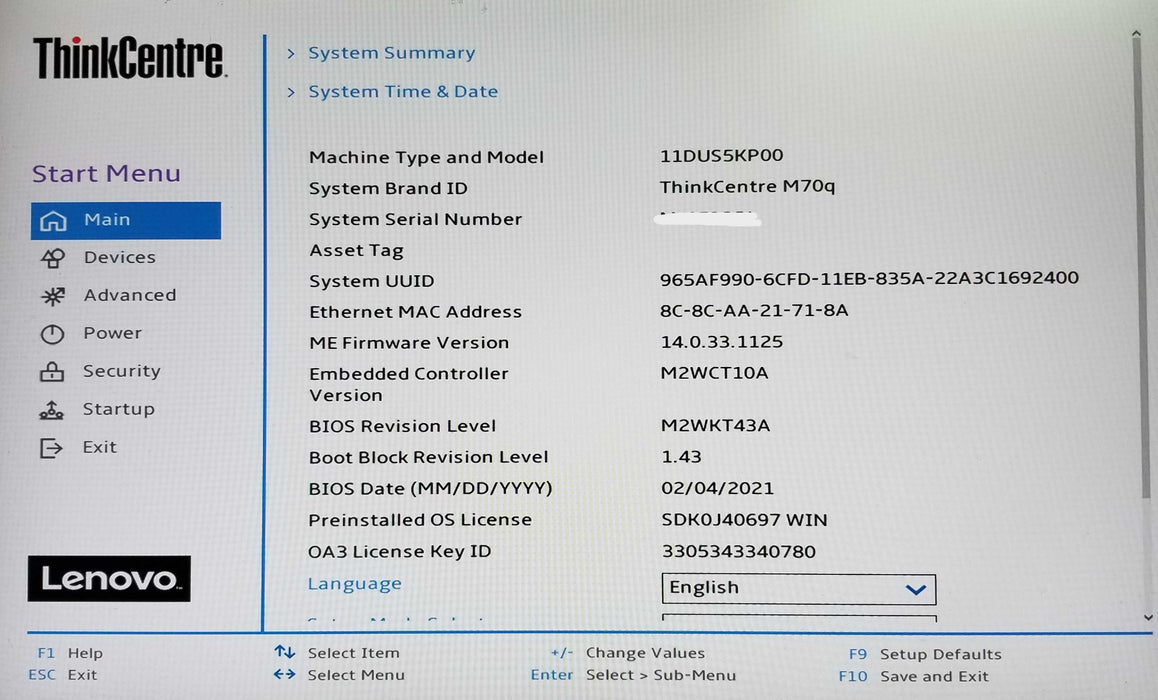 Lenovo ThinkCentre M70q USFF, Core i5-10400T 2.00GHz, 16GB RAM - No SSD/HDD Q