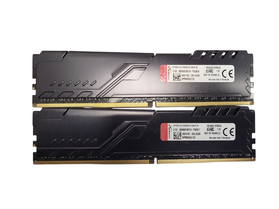 Lot of 2x HyperX Fury Black 8GB DDR4 DIMM 2666MHz HX426C16FB3/8 $