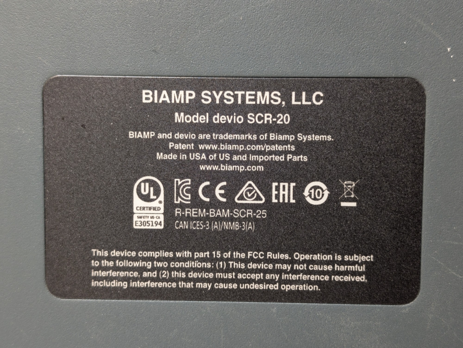 Biamp Devio SCR-20 Conferencing Hub -
