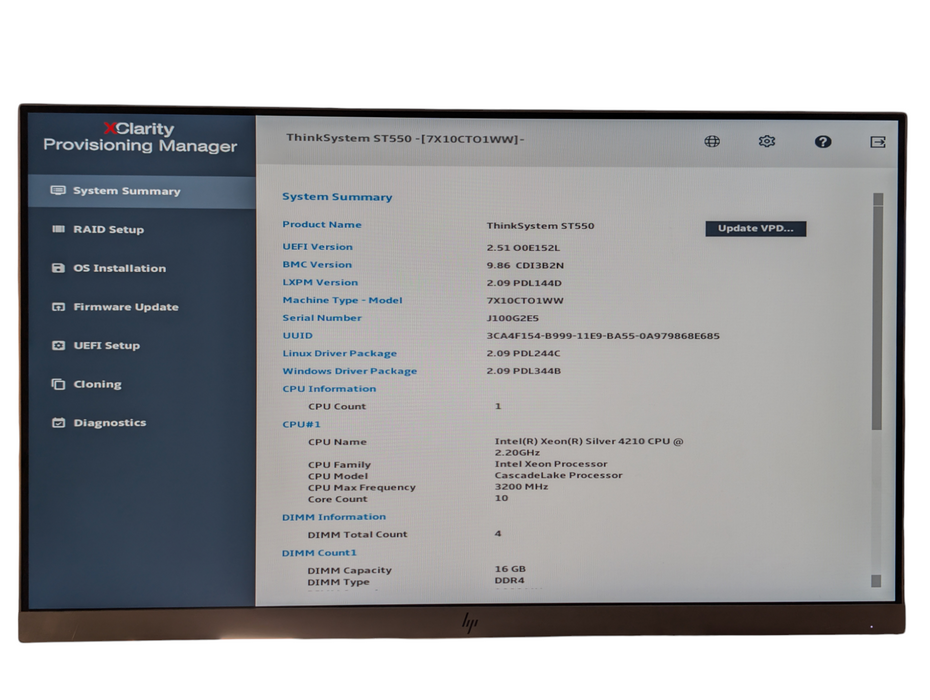 Lenovo ThinkSystem ST550 Intel Xeon Silver 4210 64GB RAM RAID 930-8i -