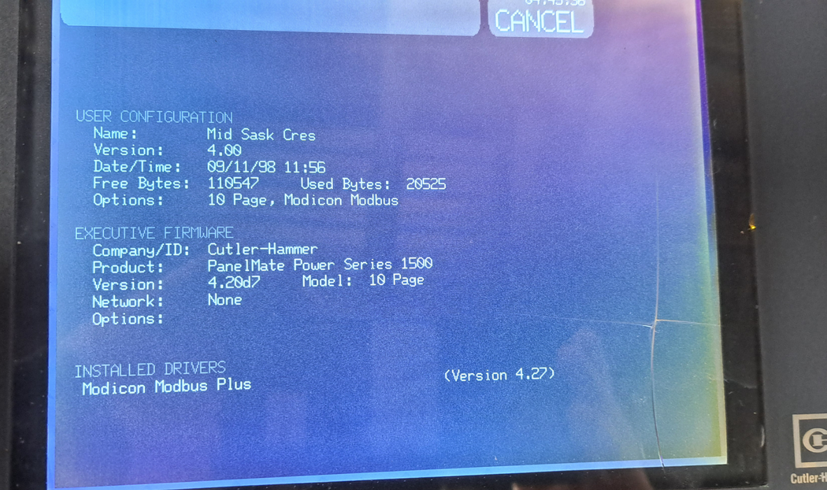 Cutler Hammer 92-01797-03 1550THX PM 1500 Power Operator Interface| READ
