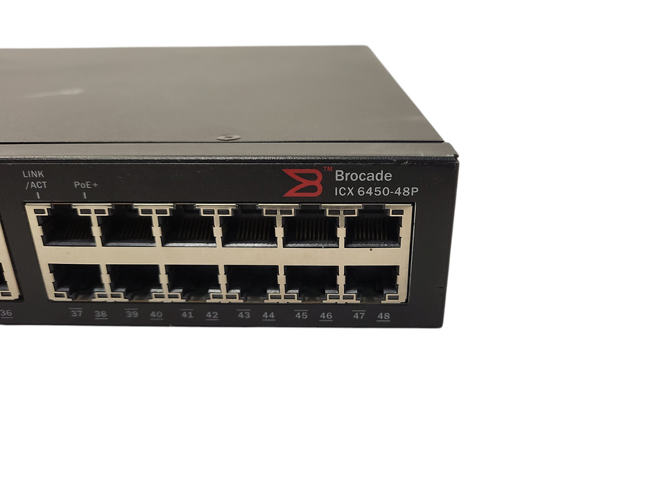 Brocade ICX 6450-48P | 48-Port Gigabit PoE+ Switch w/ 4x 1/10G SFP+ Q$