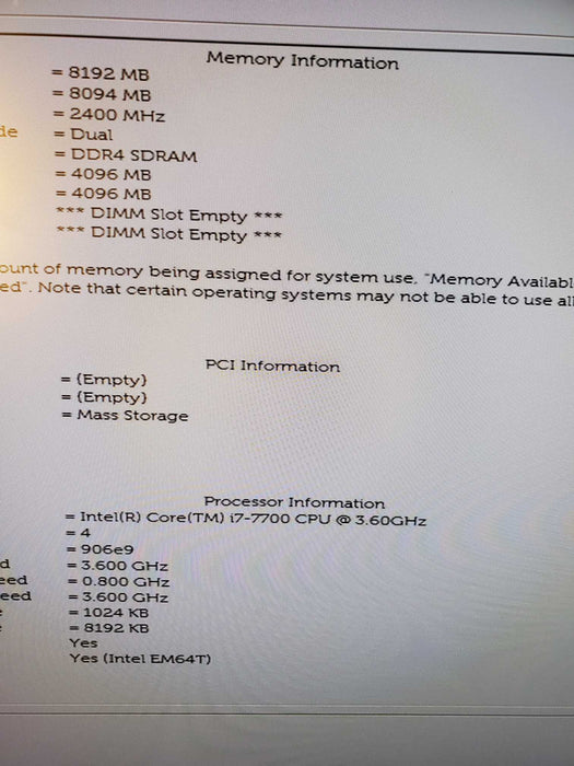 DELL OPTIPLEX 7050 SFF i7-7700@3.60GHz 8GB 256GB NVME 2TB HDD DVDRW NO OS