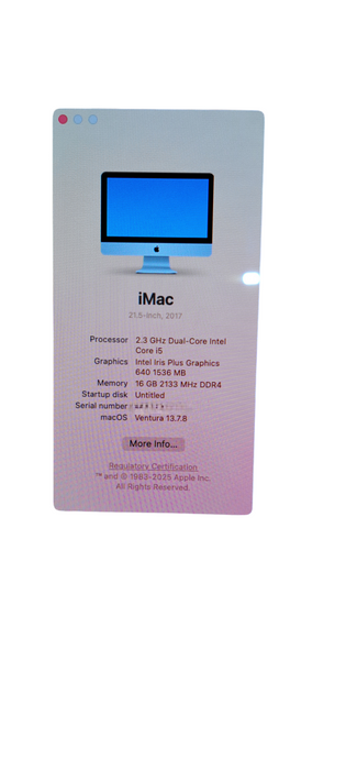 A1418 iMac 2017 i5-7360 CPU|16GB RAM|1TB HDD|Iris Plus Graphics