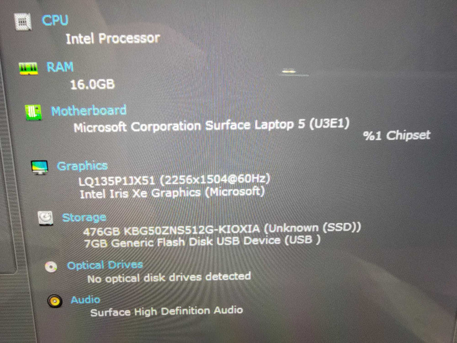 MS Surface Laptop 5 1950 14"|10-Core i7-1265U @2.7GHz 16GB RAM 512GB SSD READ  Lap200