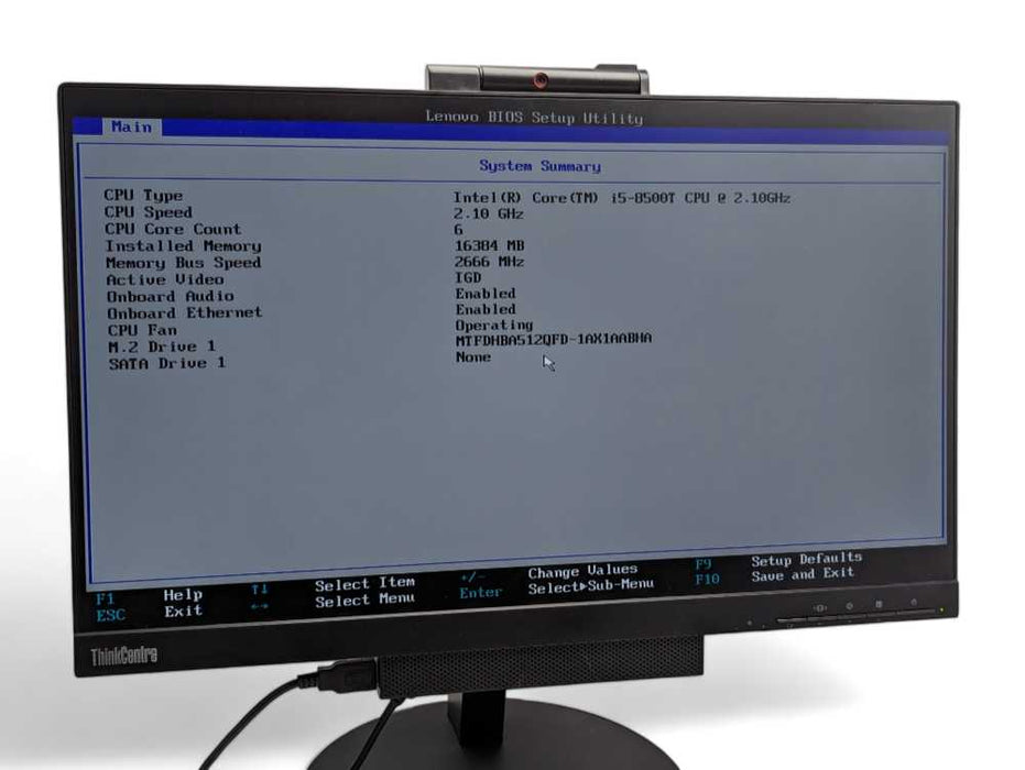 Lenovo ThinkCentre TIO22Gen3 with M720q Intel i5-8500T @ 2.10Ghz, 16GB RAM -