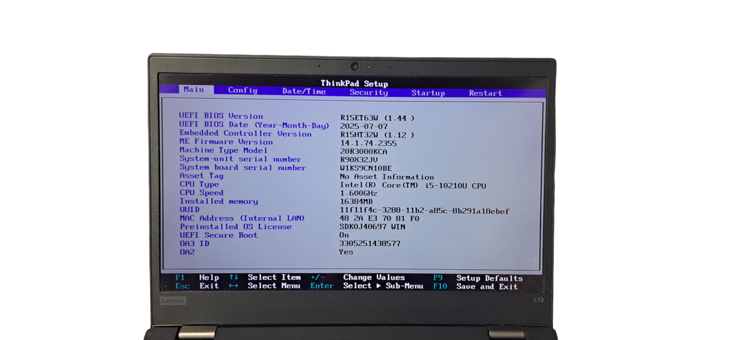 ThinkPad L3 Touch i5-10210U CPU|16GB DDR4|256GB NVMe| W/ AC|READ  BudLap