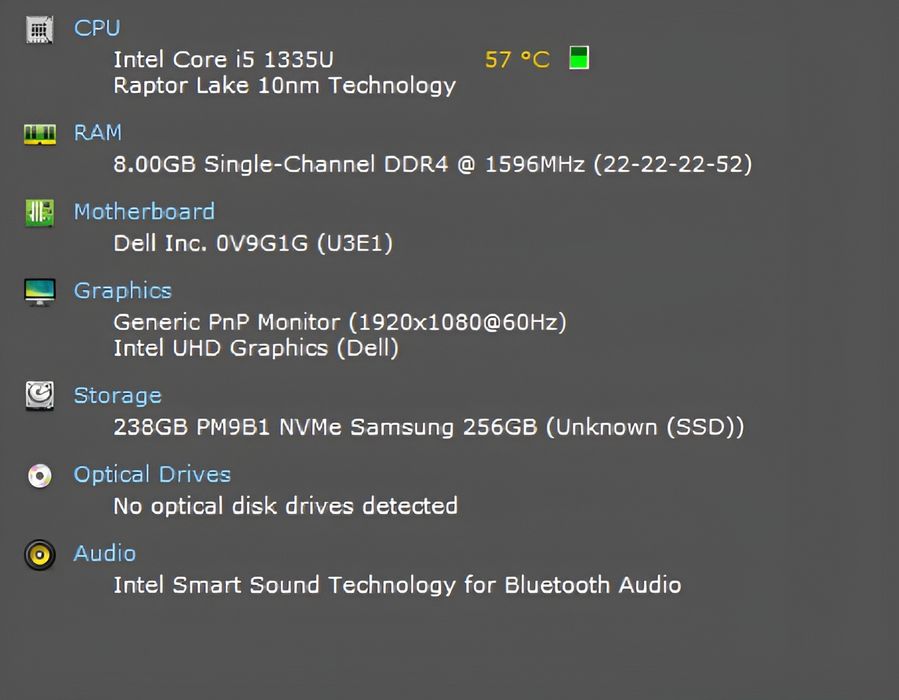 Dell Latitude 3440 Core i5-1335U 1.3GHz, 8GB DDR4, 256GB NVMe, No PWR  Lap200