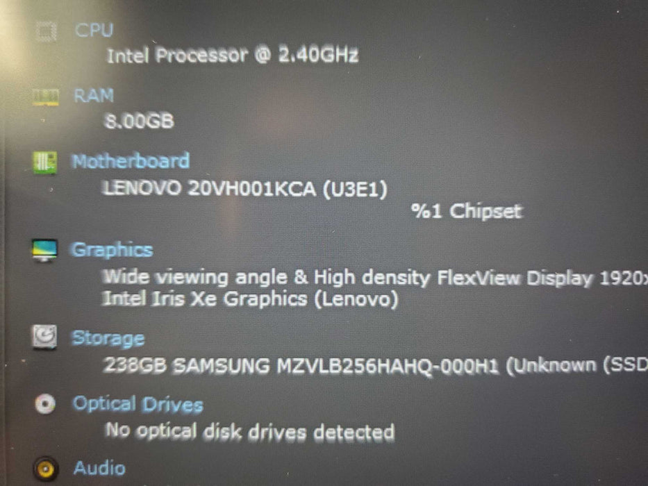 Lenovo ThinkPad L13 Gen 2 13.3" Core i5-1145G7 @ 2.60GHz 256GB SSD 8GB RAM READ  Lap200