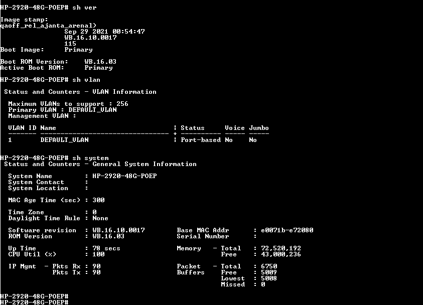 HP Aruba 2920-48G PoE+ 48-Port Gigabit Network Switch J9729A w/ J9731A