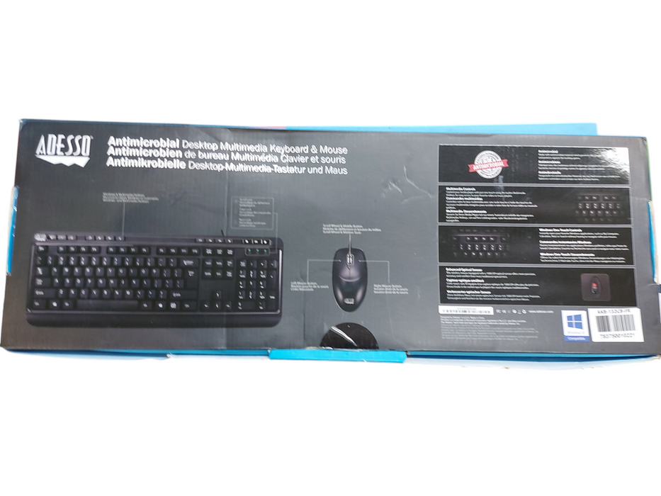 Adesso AKB-132CB-FR Black USB Wired Keyboard and Mouse