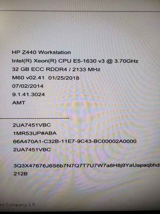 HP Z440 Workstation Intel E5-1630 v3 AMD HD 7770 32GB RAM NO HDD