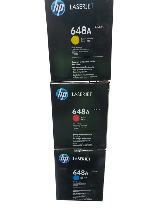 Lot 3x HP 648A Yellow CE262A, Cyan CE261A, Magenta CE263A for CP4025/CP4525