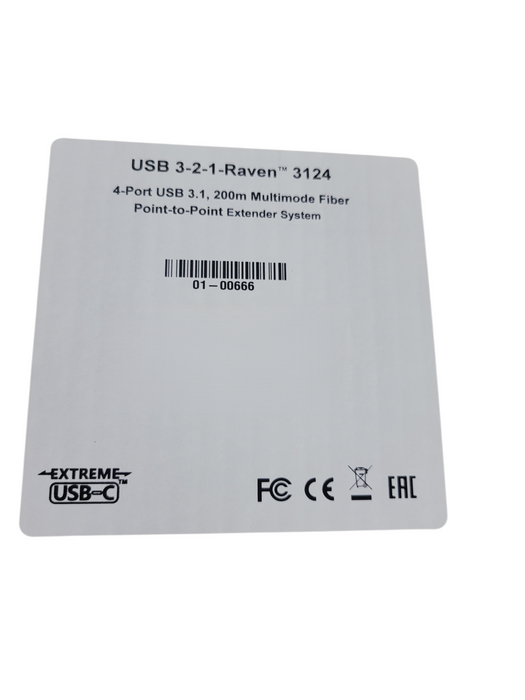 Icron Raven 3124 4-Port USB 3.1, 200m Multimode Fiber Point to Point Extend Q
