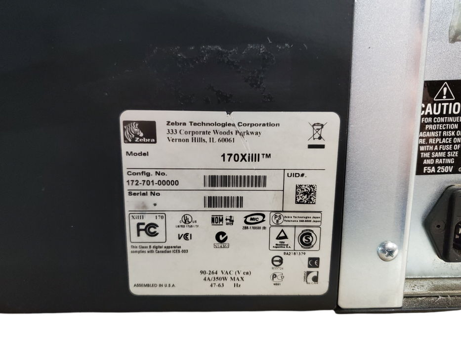 Zebra 170XiIII Plus Industrial Label Thermal Printer *READ*