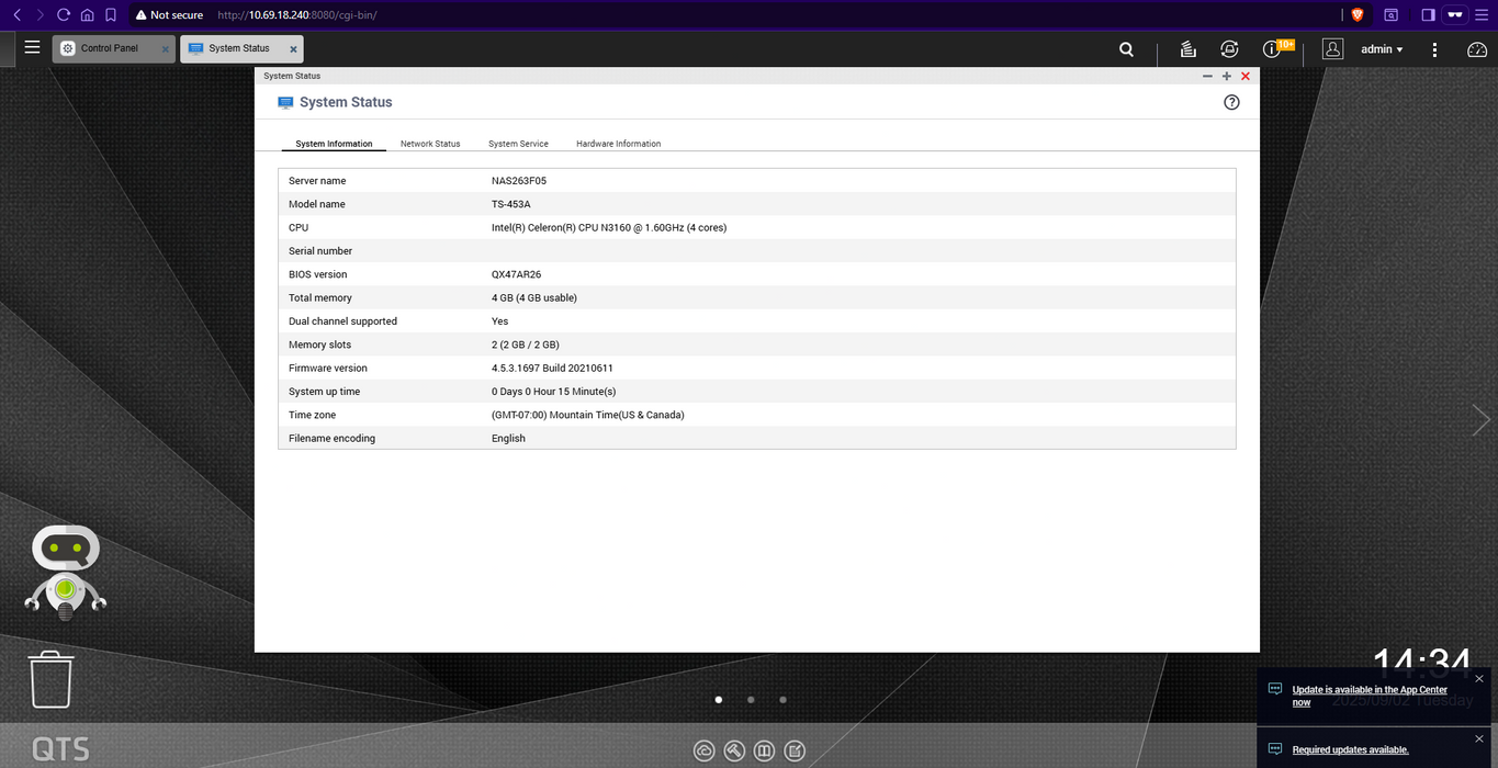 QNAP TS-453A 4-Bay NAS| Celeron N3160 | 4GB RAM w/ 4x1TB HDDs