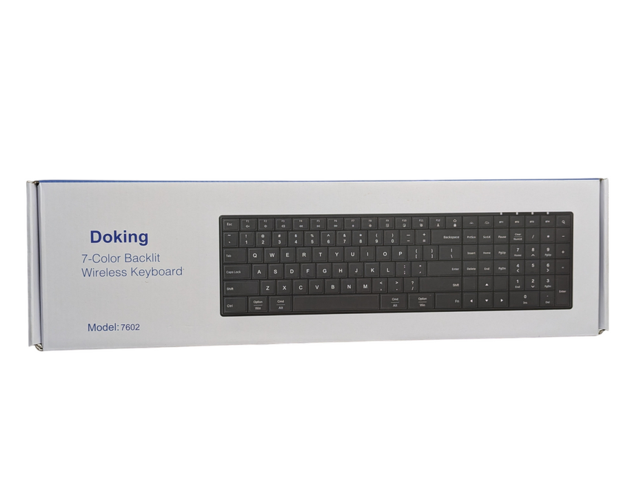 New Docking 7 Color Backlit Wireless Bluetooth 5.1 Keyboard Model 7602 Q-