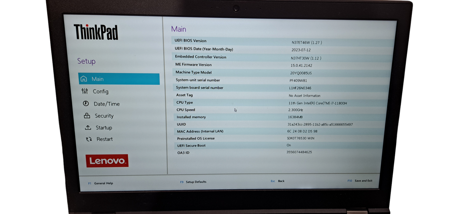 ThinkPad P15 Gen 2 i7-11800H|16GB RAM|500GB SSD|T1200 GPU|READ  Lap200