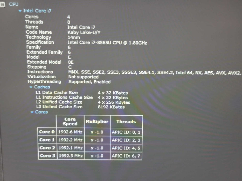 Lenovo ThinkBook 14s-IWL i7-8565U 16GB RAM Radeon 540X 256GB NVMe  β Lap200