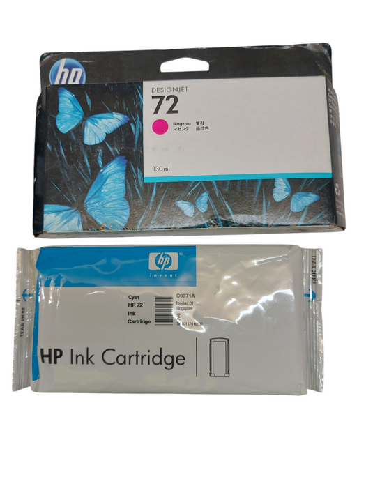 LOT of 4x HP 72 Cyan Ink Cartridges (C9371A) – Expired 2017/2018
