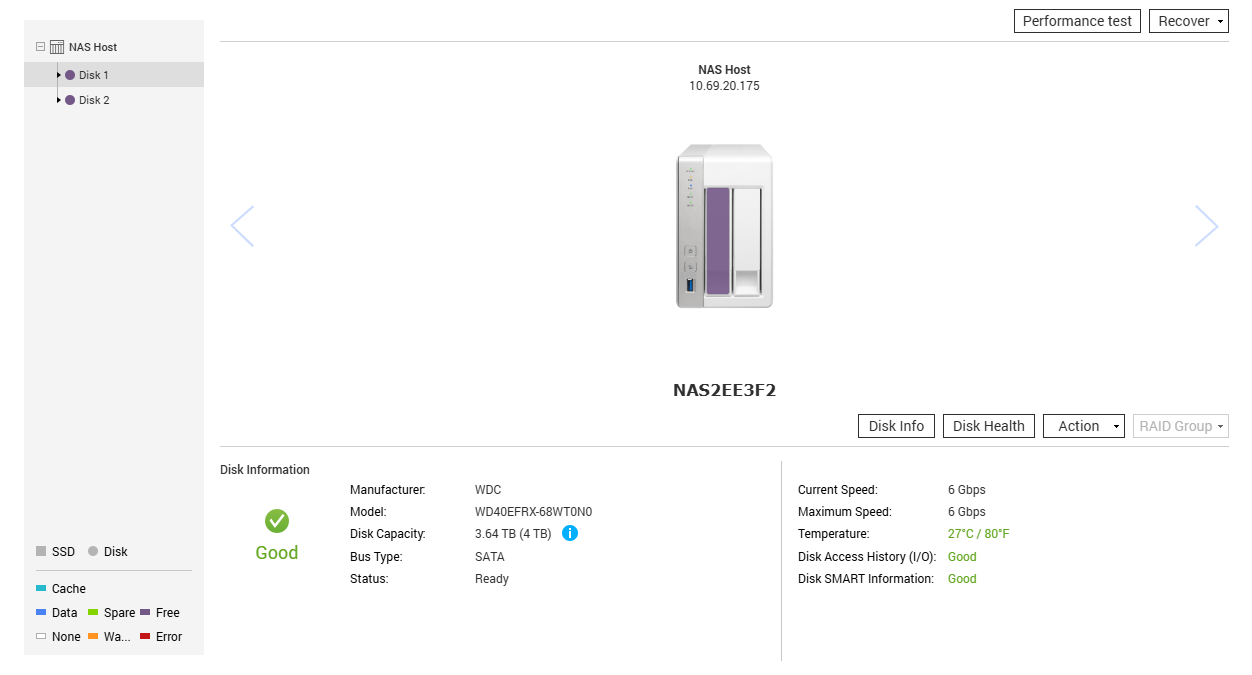 QNAP TS-231P, 2-Bay Network Attached Storage NAS 1GB RAM w/ 2x 4TB HDD