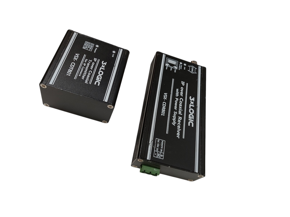 3xLogic IP Coaxial Receiver Power Supply VSX-CDR801 & TransmitterVSX-CDT801 =