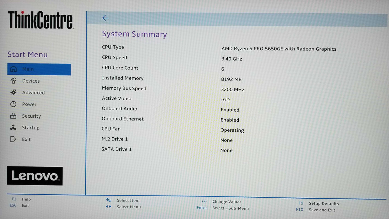 Lenovo ThinkCentre M75q Gen2  AMD Ryzen 5 PRO 5650GE CPU 8GB RAM No HDD