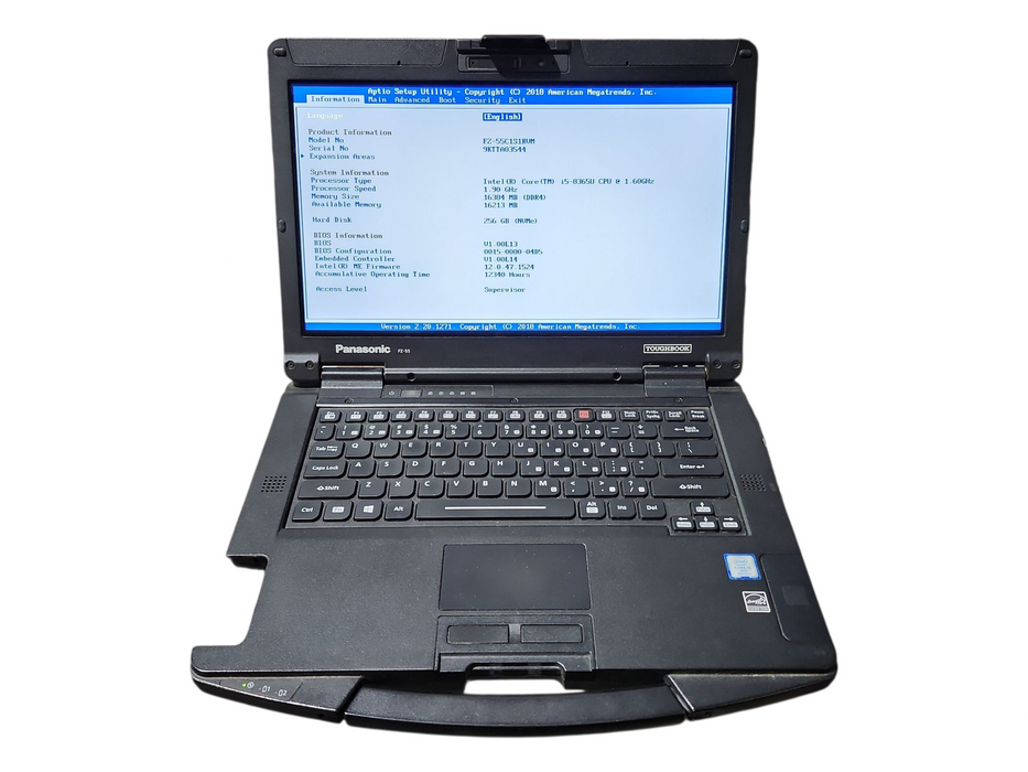 Panasonic ToughBook FZ-55 MK1 i5-8365U 16GB DDR4 256GB NVMe, 12340Hrs  Lap200