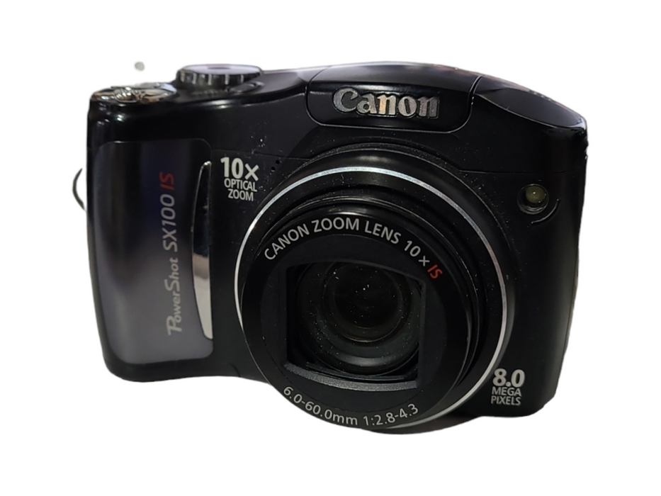 Canon PowerShot SX100 IS 8.0MP Digital Camera Black, READ