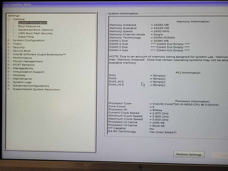 Dell OptiPlex 5070 SFF, Core i5-9500 3.00GHz, 16GB DDR4, 256GB SSD _