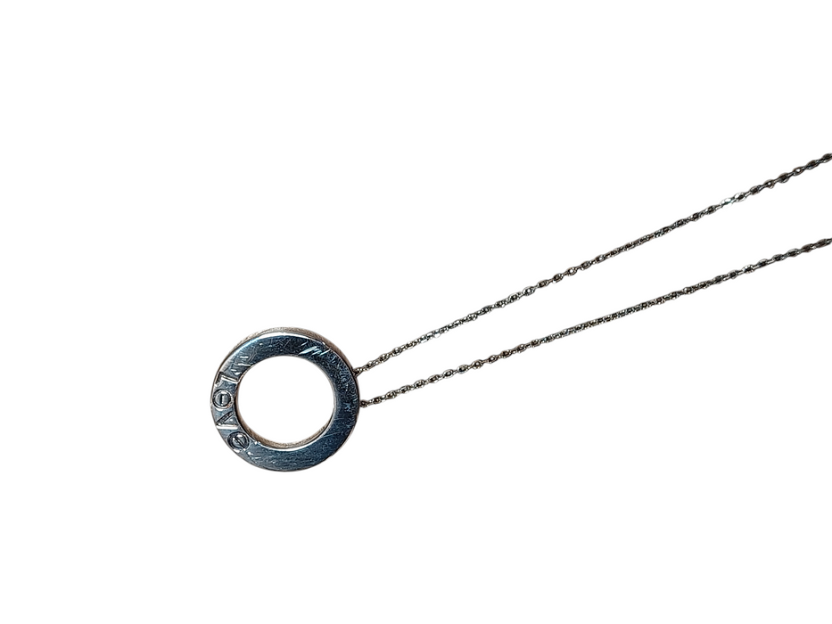 Authentic Cartier LOVE Necklace 18K White Gold & 3 Diamond  =