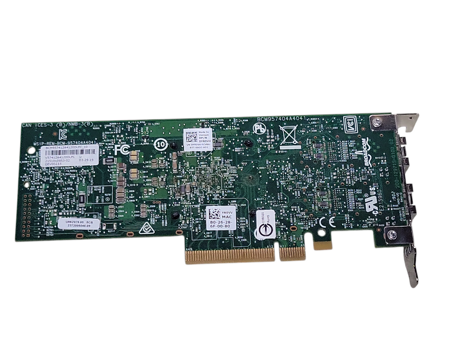DELL 0YR0VV YR0VV BCM57412 10GB SFP+ 2-PORT NETWORK ADAPTER W/LOW PROFILE _