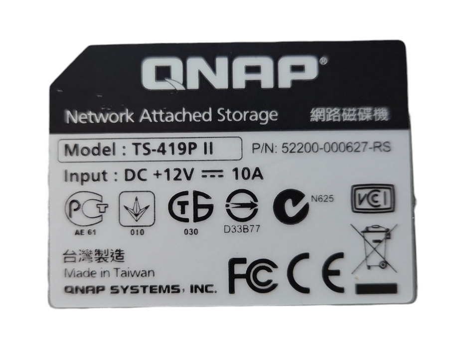 QNAP TS-419P II 4 bay NAS, w/ 4x 2TB HDDs, No Power Supply