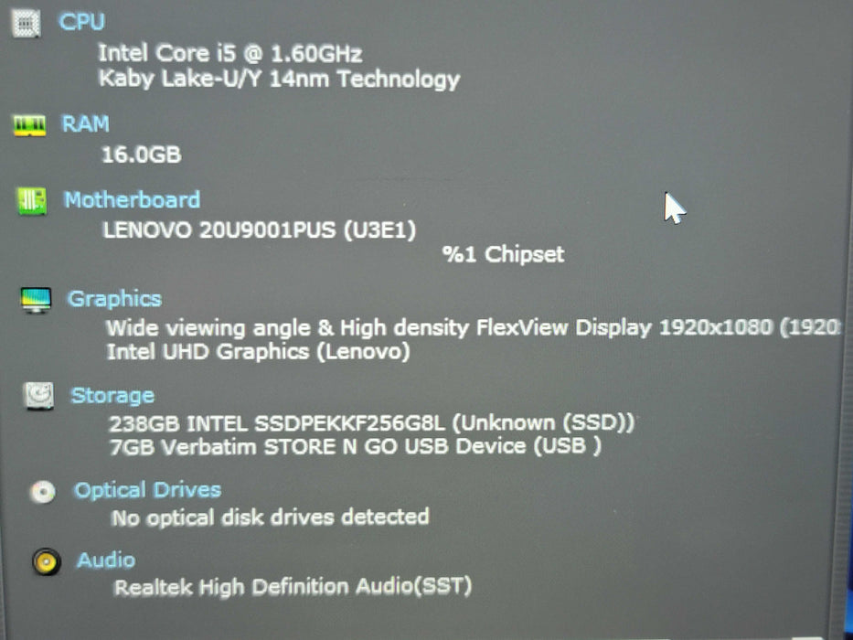 Lenovo ThinkPad X1 Carbon Gen 8 i5-10210U 16GB RAM 256GB NVMe  β Lap200