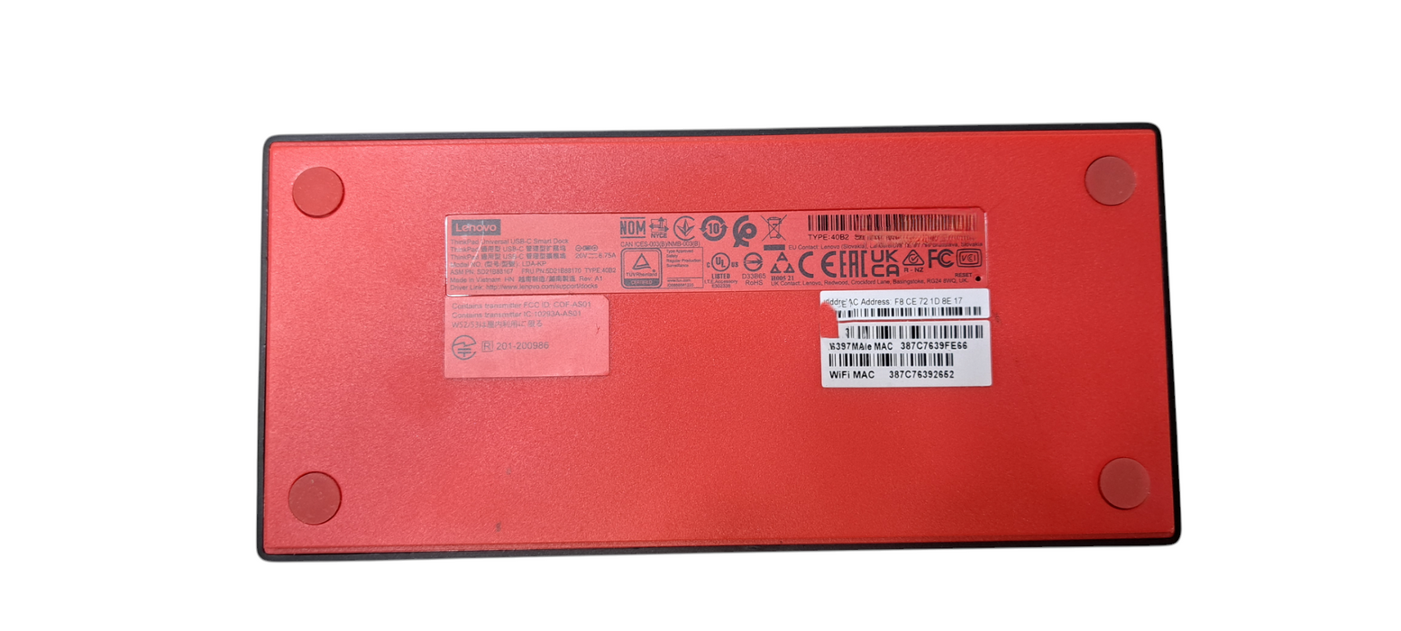 Lenovo ThinkPad Universal USB-C Docking Station (LDA-KP) 40B2 W/ Adapter