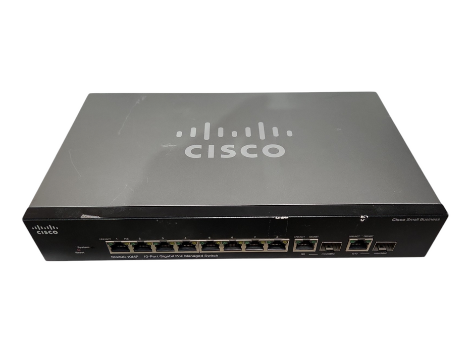 Cisco SG300-10MP, 10-Port Gigabit PoE+ Managed Switch