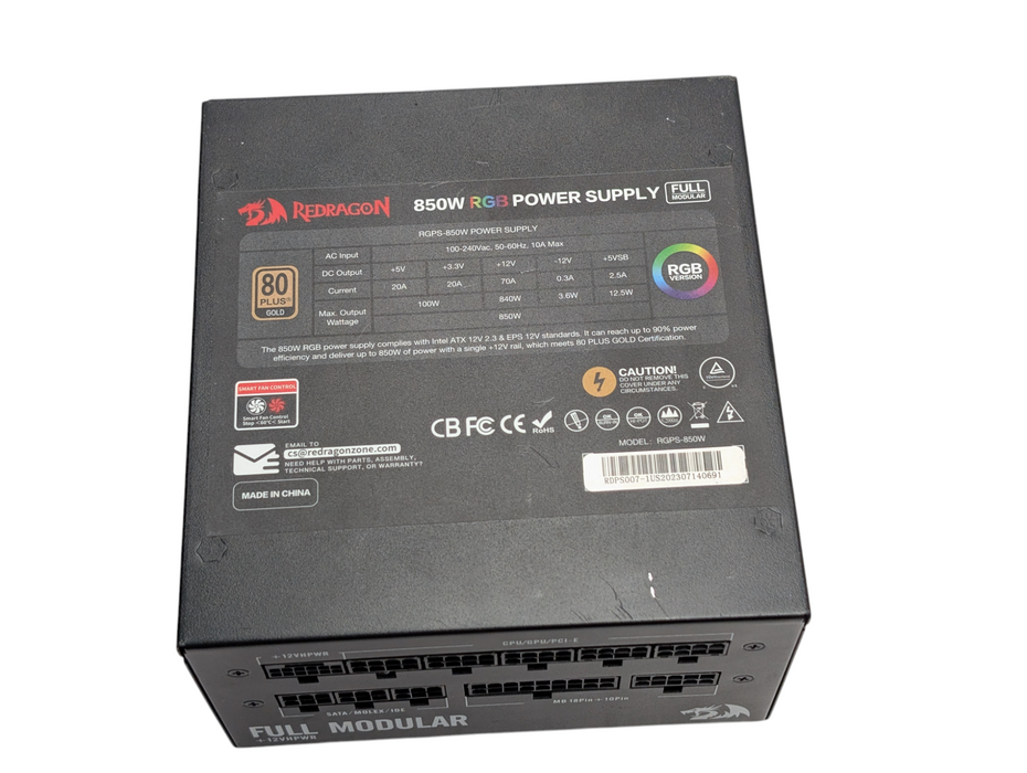 RedDragon 850W RGB Desktop Fully Modular Power Supply RGPS-850W  -