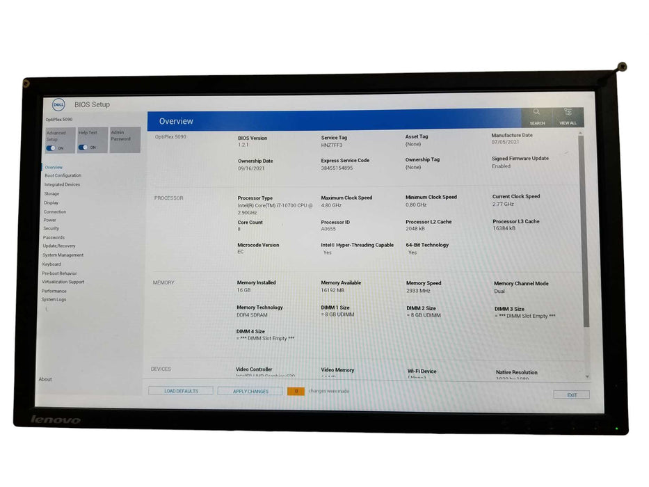 Dell OptiPlex 5090 SFF Intel Core i7-10700 @2.90GHz, 16GB DDR4, 256GB NVMe