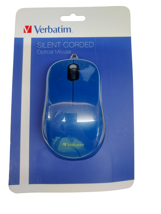 Lot 4x - Verbatim Silent Corded Optical Mouse - Blue